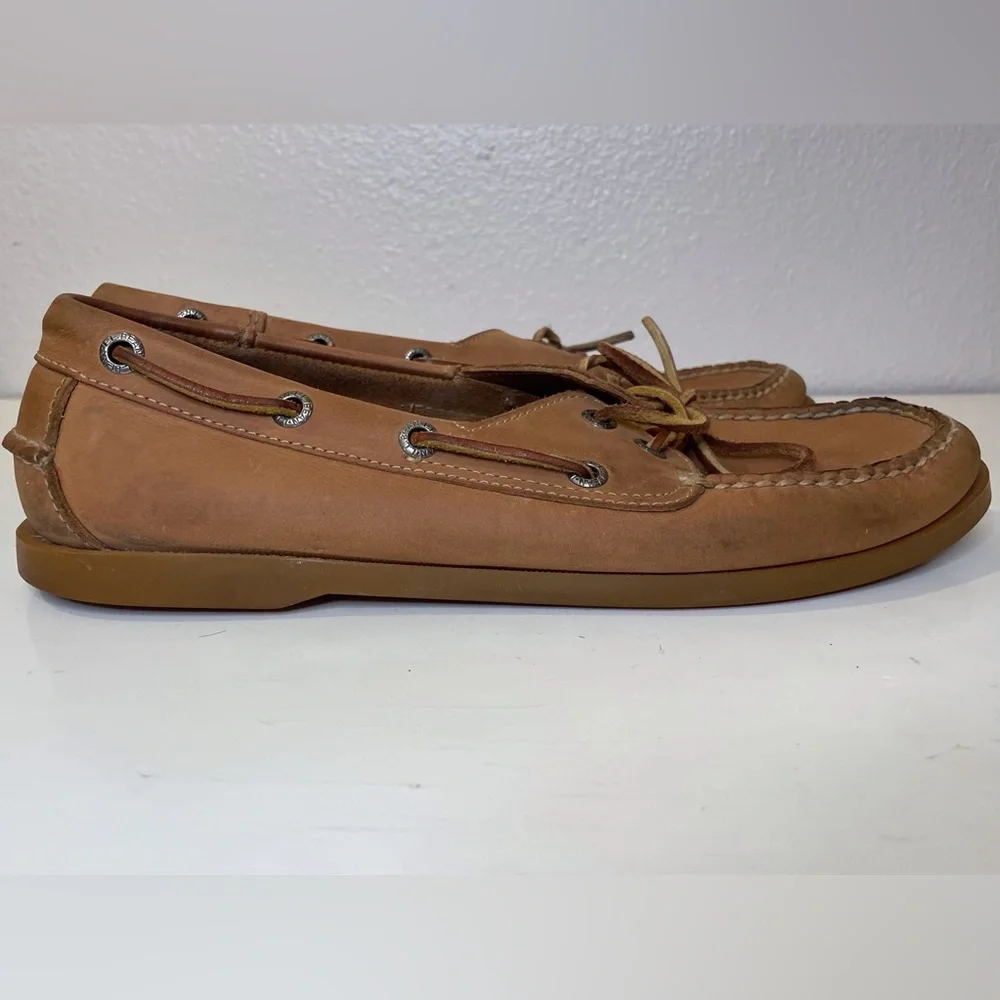 L.L.Bean Men's Casco Bay‎ Boat Mocs Shoes in Light Brown Size 9M